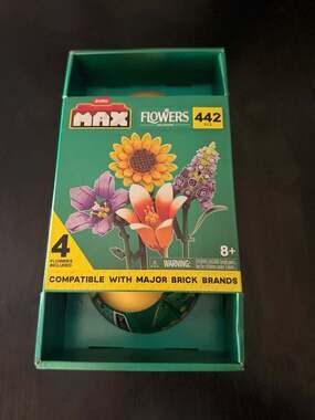 ZURU MAX Build More Flowers Collection Building Set, 442 Pieces, 4 Flowers Inclu